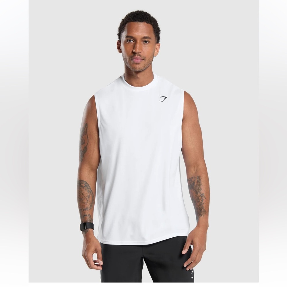 Gymshark Oversized Performance Tank M White